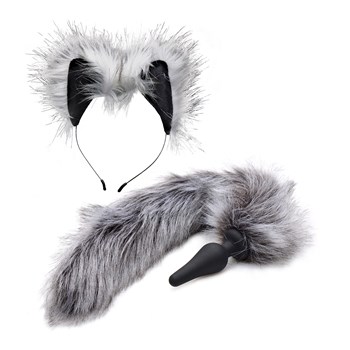 Tailz Grey Wolf Anal Plug  Ears Set