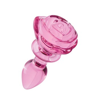 Booty Sparks Pink Rose Glass Anal Plug