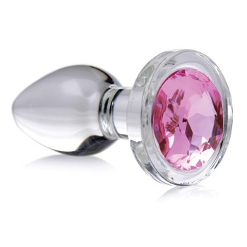 Booty Sparks Pink Gem Glass Anal Plug