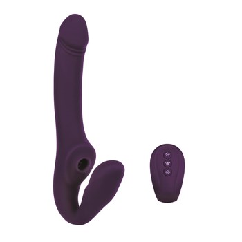 2 Become 1 Strapless Strap-On With Air Pulse Clit Stimulator