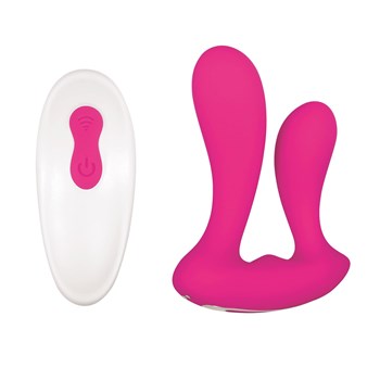 Adam  Eve Dual Entry Vibrator With Remote Control