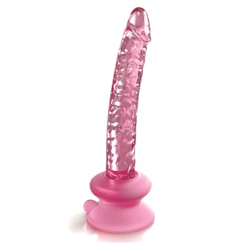 Icicles Realistic Pink Glass Dildo With Suction Cup