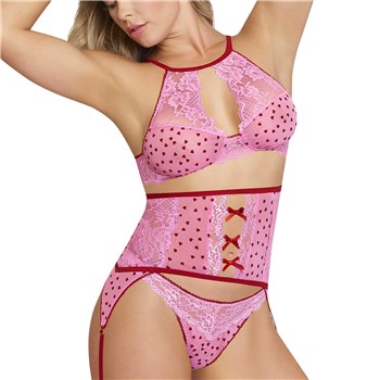 Tickled Pink Bra  Cincher Set