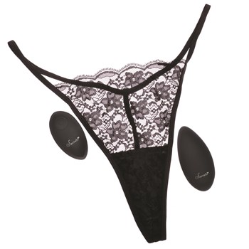 Secrets Lace G-String And Rechargeable Panty Vibrator